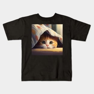 Cute Kitty Sneaking Kids T-Shirt